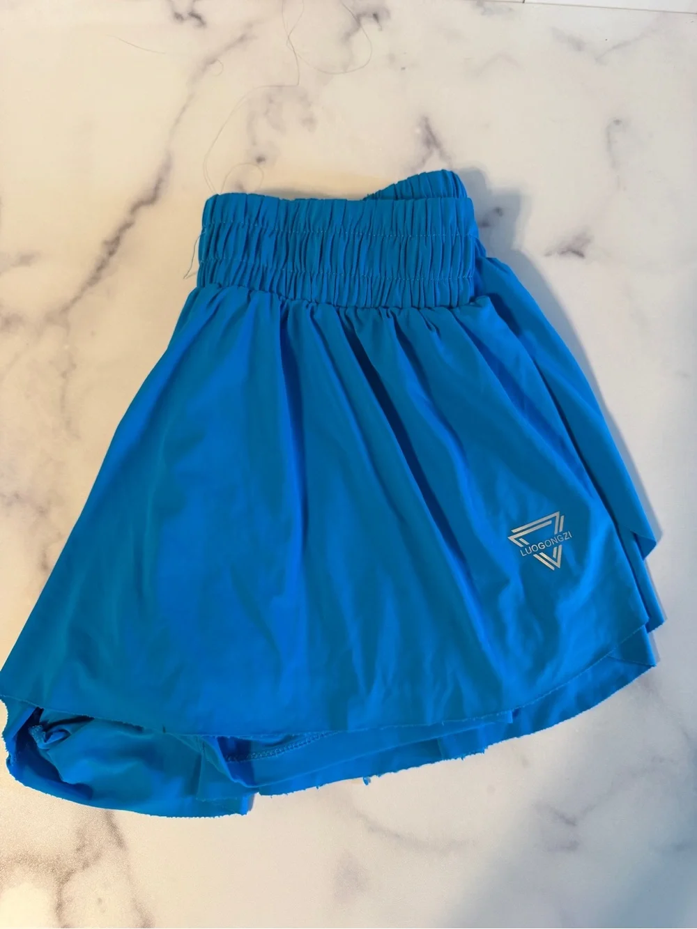 Blue 2-in-1 Flowy Running Shorts Size Small